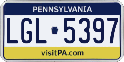 PA license plate LGL5397