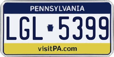PA license plate LGL5399
