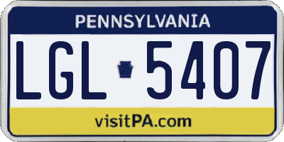 PA license plate LGL5407