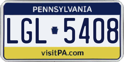 PA license plate LGL5408
