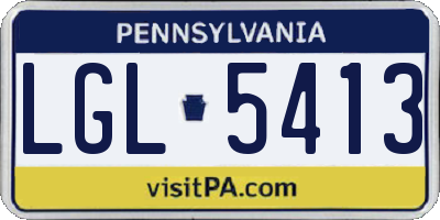 PA license plate LGL5413