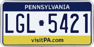 PA license plate LGL5421