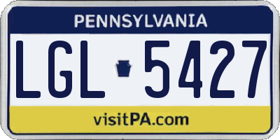 PA license plate LGL5427