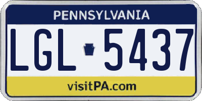 PA license plate LGL5437
