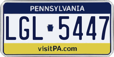 PA license plate LGL5447