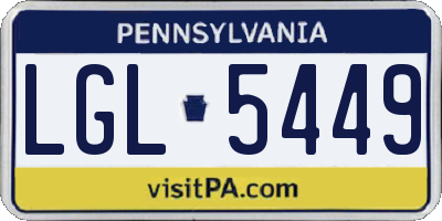 PA license plate LGL5449