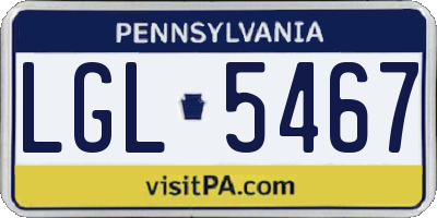 PA license plate LGL5467