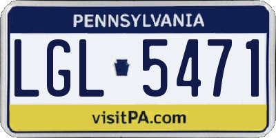 PA license plate LGL5471