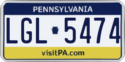 PA license plate LGL5474