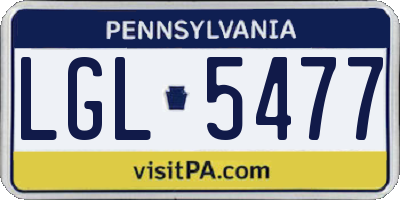 PA license plate LGL5477
