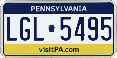 PA license plate LGL5495