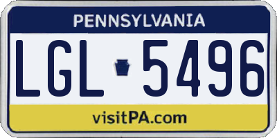PA license plate LGL5496