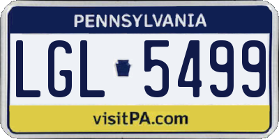 PA license plate LGL5499