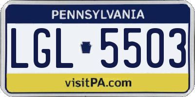 PA license plate LGL5503