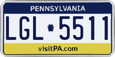 PA license plate LGL5511