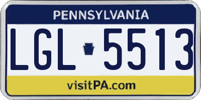 PA license plate LGL5513