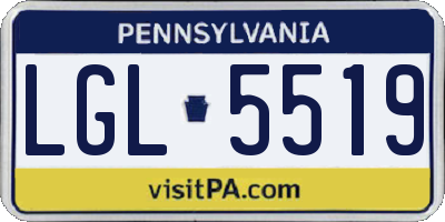 PA license plate LGL5519