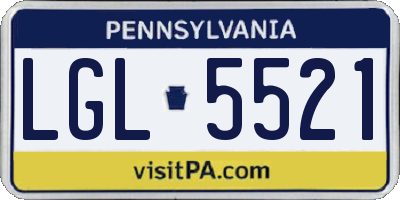 PA license plate LGL5521