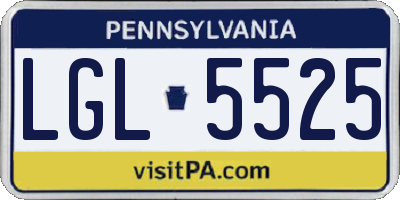 PA license plate LGL5525