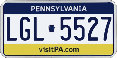 PA license plate LGL5527