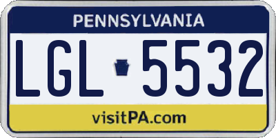PA license plate LGL5532