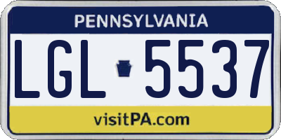 PA license plate LGL5537