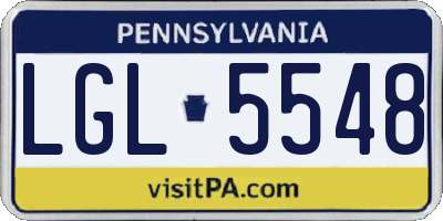 PA license plate LGL5548