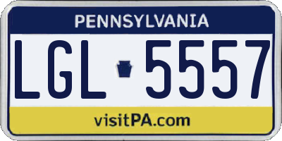 PA license plate LGL5557