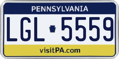 PA license plate LGL5559