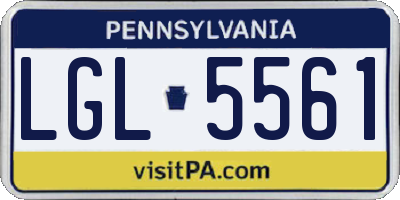 PA license plate LGL5561