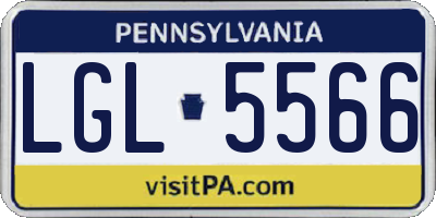 PA license plate LGL5566