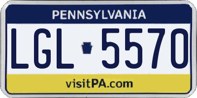 PA license plate LGL5570