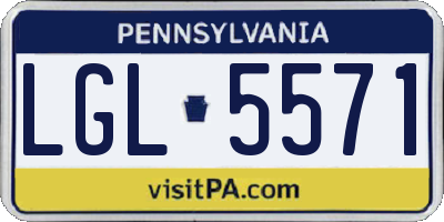 PA license plate LGL5571