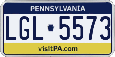 PA license plate LGL5573