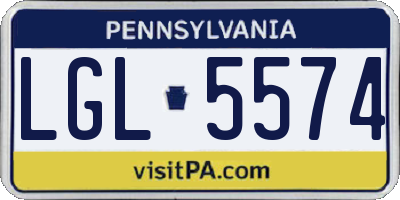 PA license plate LGL5574