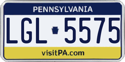 PA license plate LGL5575