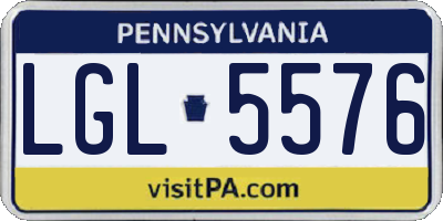 PA license plate LGL5576
