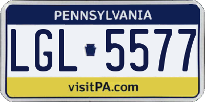 PA license plate LGL5577