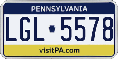 PA license plate LGL5578