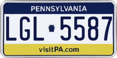PA license plate LGL5587