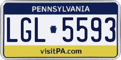 PA license plate LGL5593