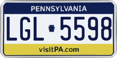 PA license plate LGL5598
