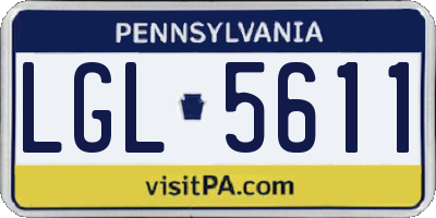 PA license plate LGL5611