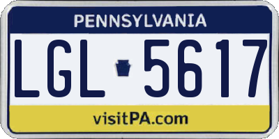 PA license plate LGL5617