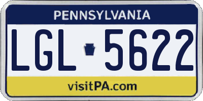 PA license plate LGL5622
