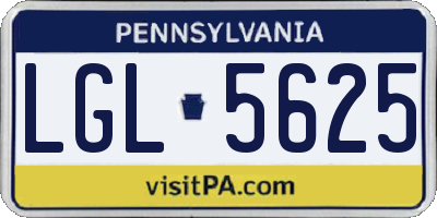 PA license plate LGL5625