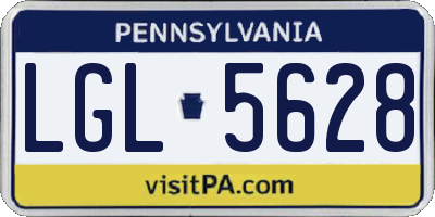 PA license plate LGL5628