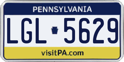 PA license plate LGL5629