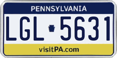 PA license plate LGL5631