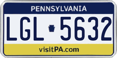 PA license plate LGL5632